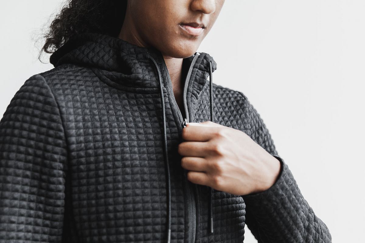 Nobull Quilted Zip-up Women's Jackets Black | Australia (CV4369)